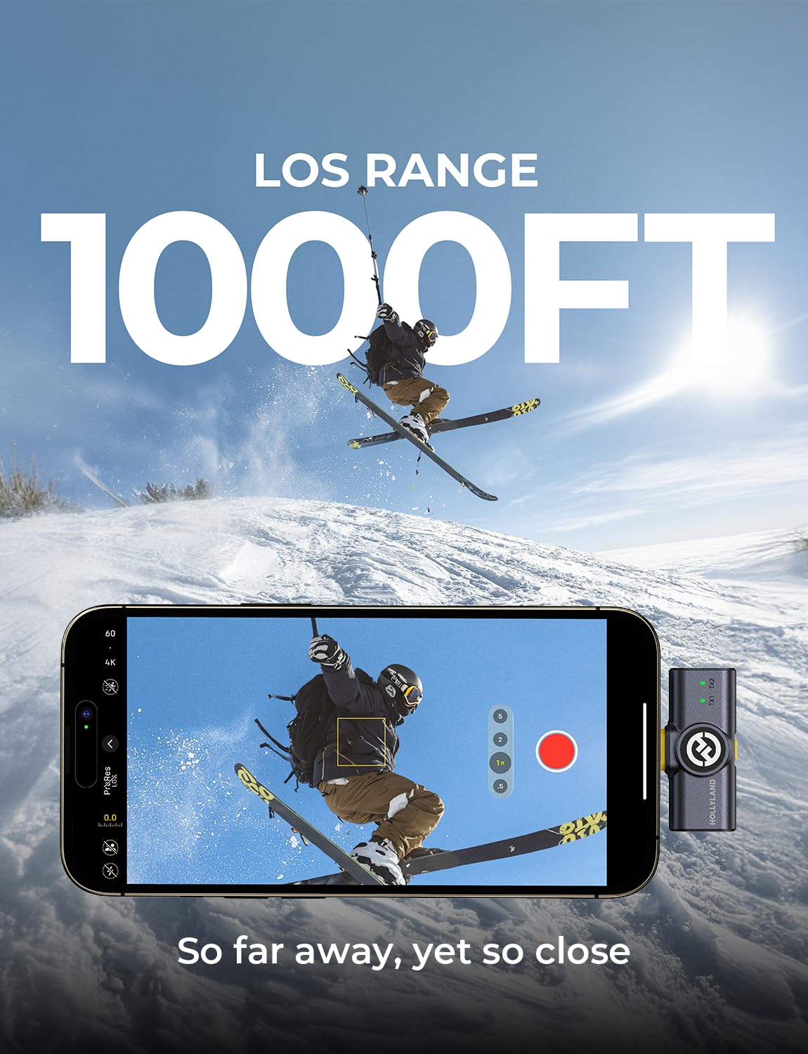 Hollyland Lark M2 Wireless Microphone for iPhone/Camera/Android/PC, 48kHz/24-bit High Fidelity Audio, 300m Range, Noise Cancelling, 40h Use, YouTube