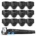 4COVR Commercial Security Camera System 4K PoE, 12Pcs IK10 Vandal-Proof 8MP Wired Dome IP Camera IP67 AI Human/Vehicle Detection, 16 Channel NVR 4TB