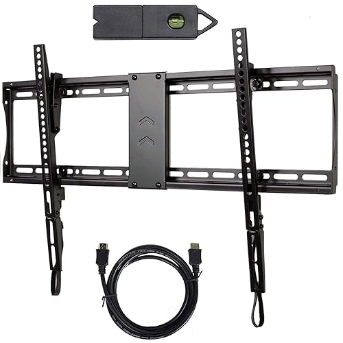 VideoSecu Tilt Flat Screen TV Wall Mount Bracket for 37" 40" 42" 46" 47" 50" 52" 55" 58" 60" 62" 63" 65" 70" LCD LED Max VESA 700x400mm with 7 ft HDMI