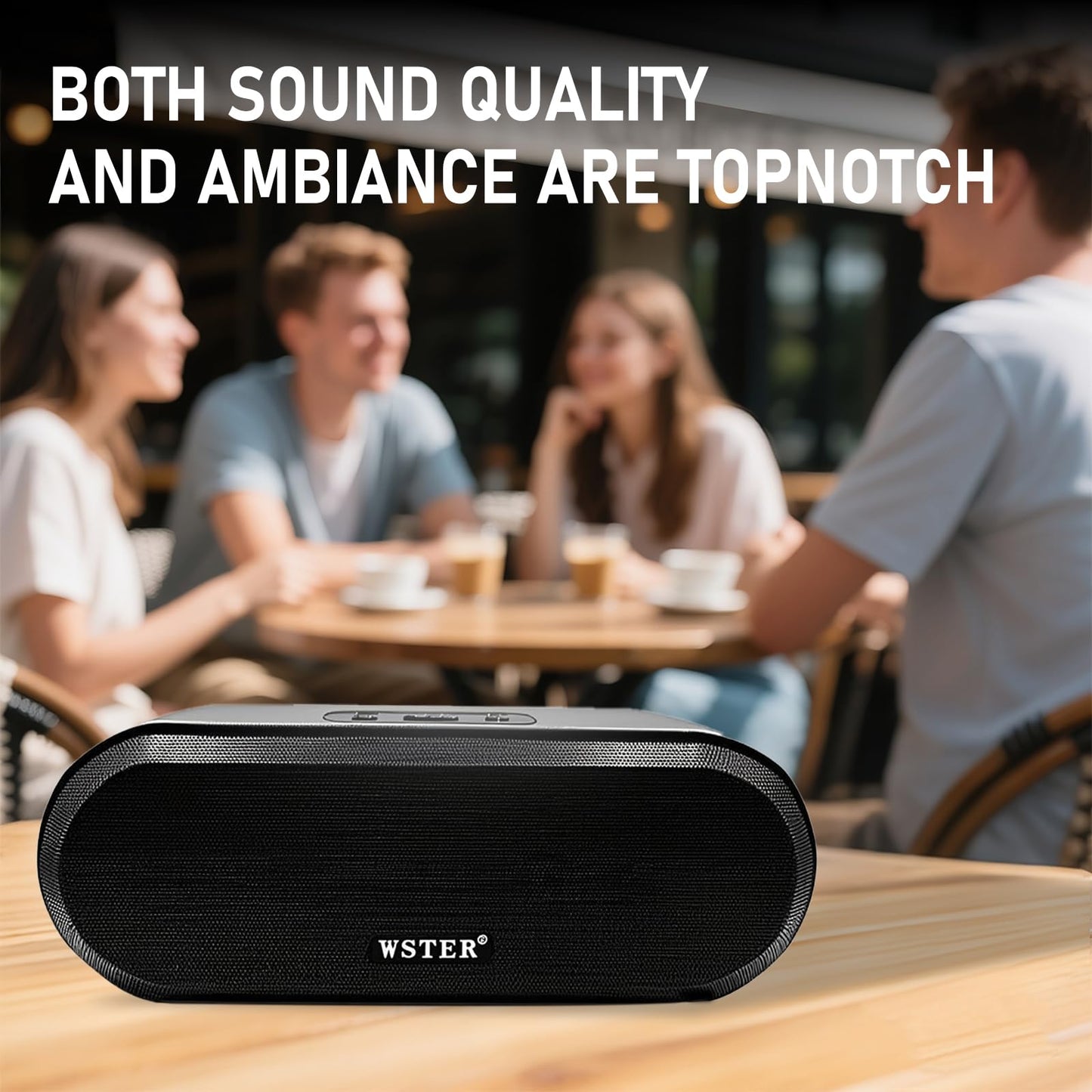 WSTER WS-820 Bluetooth Replica Speaker - Wireless Portable Home Audio Speakers with HD Sound, 40W Output, TWS Pairing, FM, USB/TF Playback, Built-in