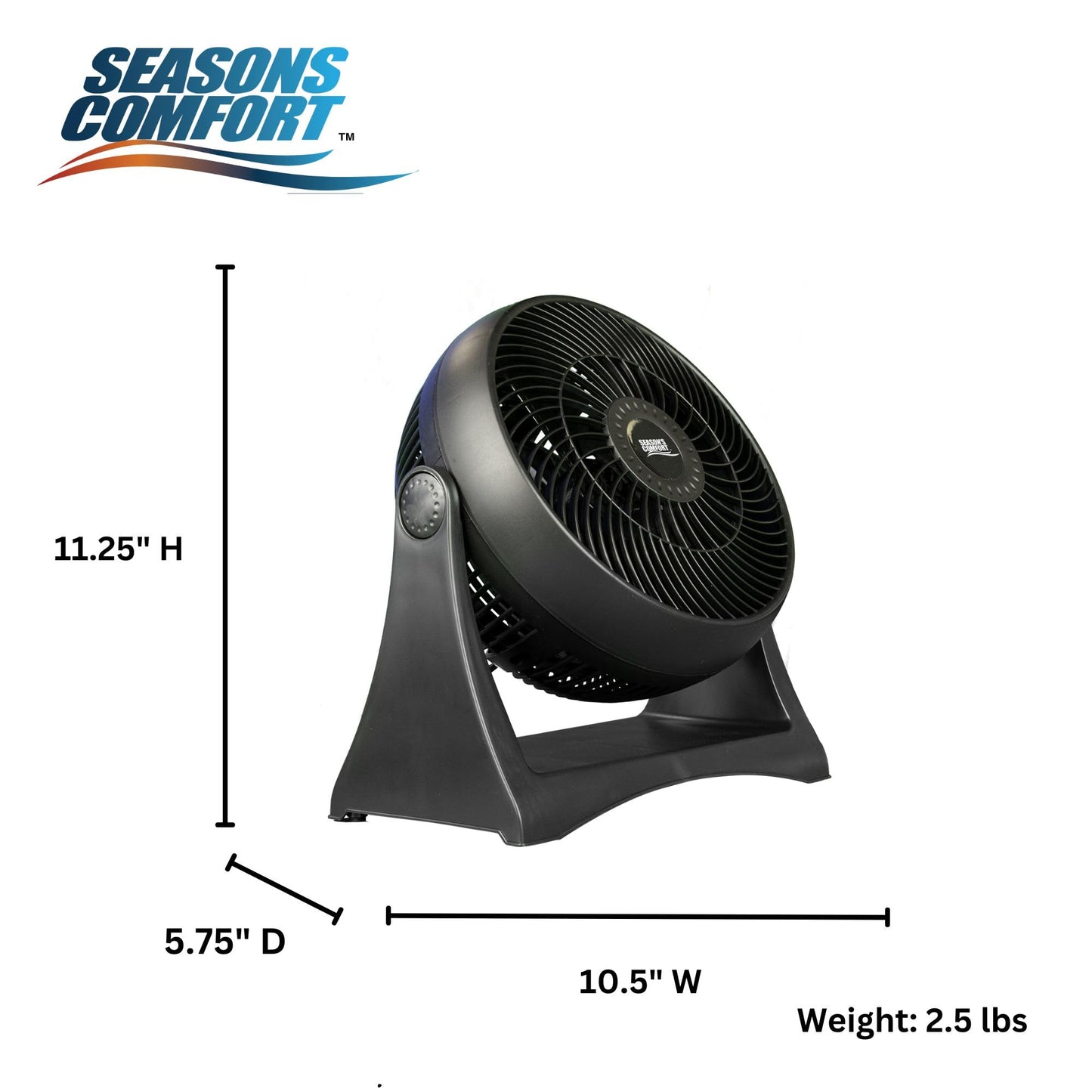 Seasons Comfort Air Circulator Desk Fan, 90 Degree Tilt, 3 Speed - FTB8