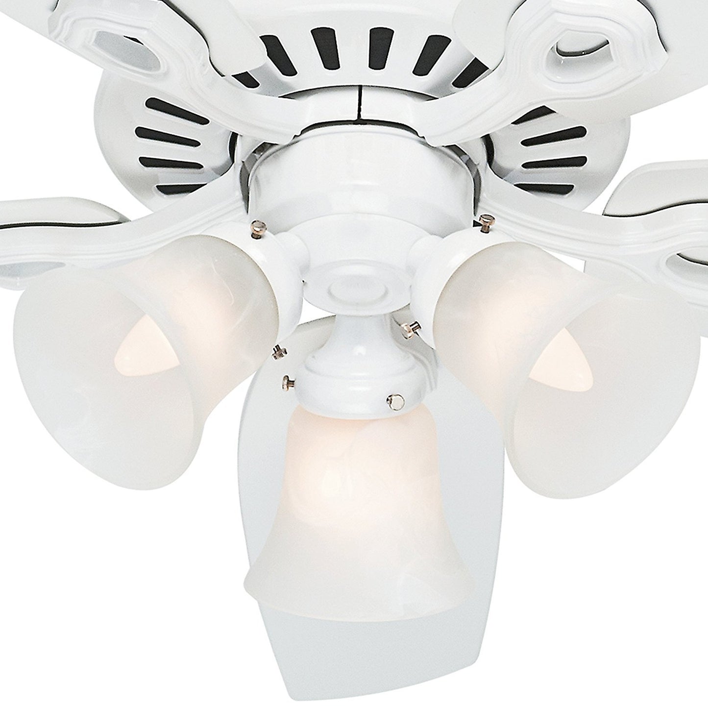 Hunter 52in Snow White Ceiling Fan - Three-Light Fitter with Swirled Marble Glass (Renewed)
