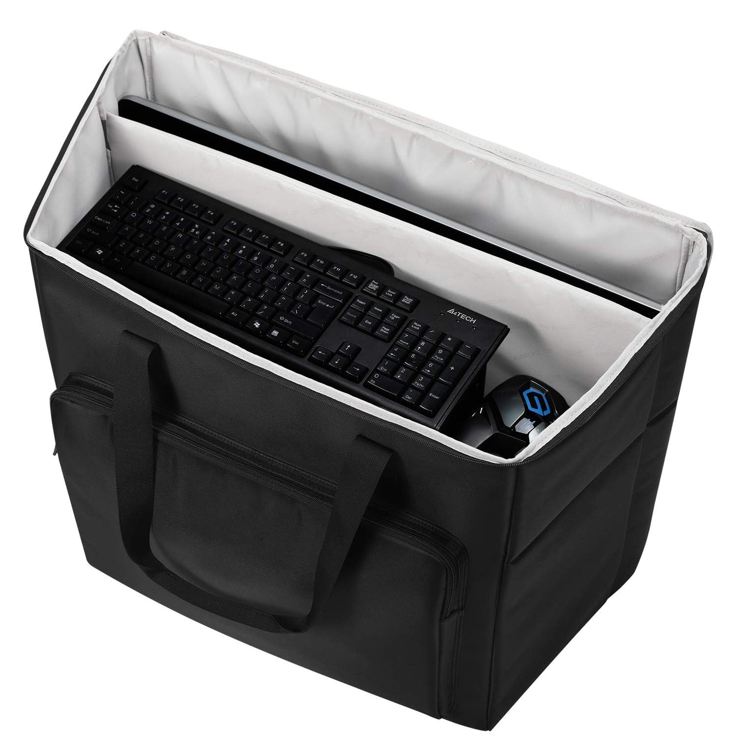 Buwico Multi-pocket Large Capacity Desktop PC Computer Travel Storage Carrying Case Bag Organizer for 27 Inch Computer Main Processor Monitor Keyboard