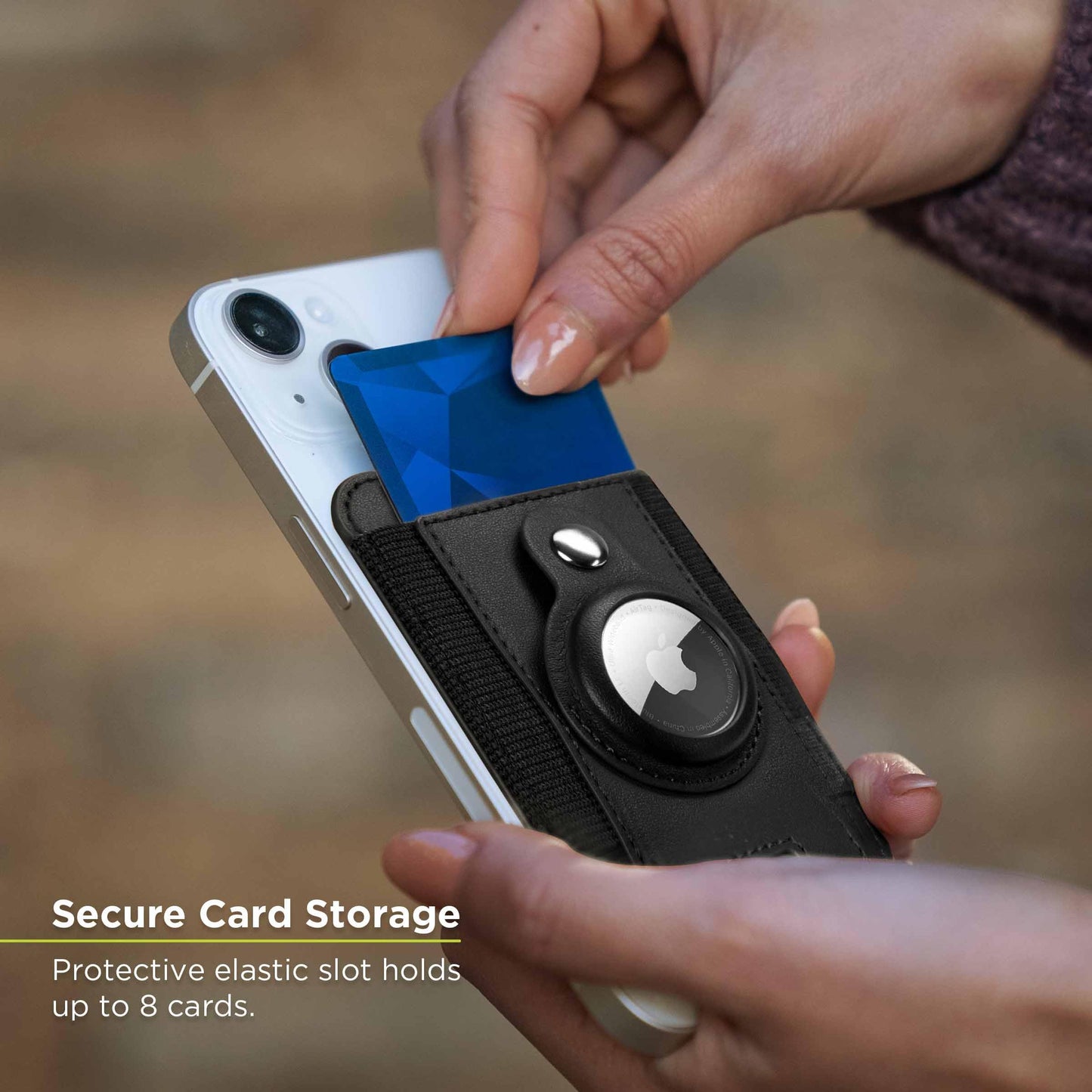 PureGear Mag AirTag Wallet, Magnetic Wallet with Protective AirTag Holder for iPhone 17/16/15/14/13/12 Series, MagSafe Compatible, Holds Up to 8