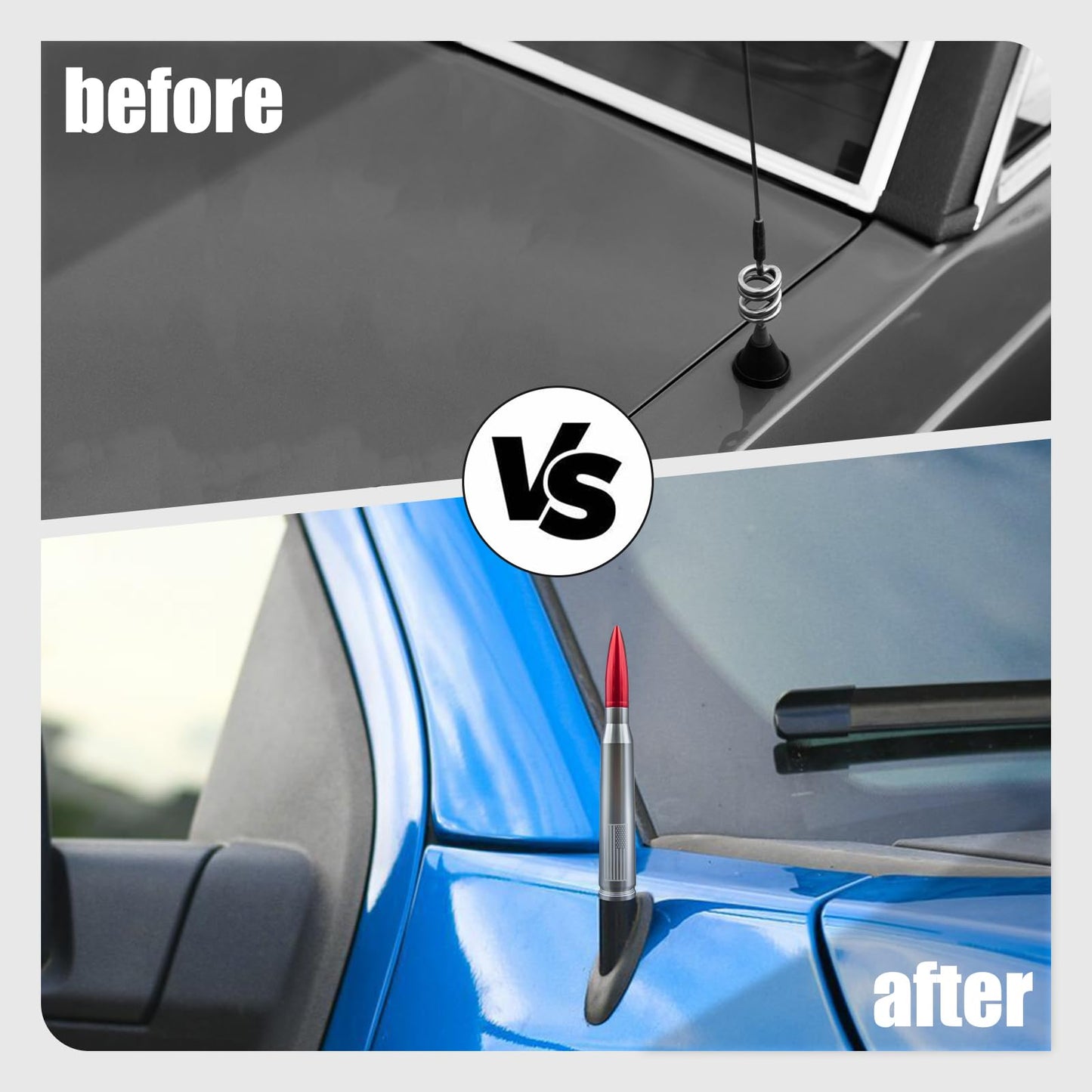Medduw Car Bullet Antenna - Durable Vehicle Antenna Replacement for Chevrolet, Ford F150 F250 F350 RAM 1500 2500 Raptor Truck Antenna AccessoriesFord