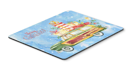 Caroline's Treasures CK2439MP Merry Christmas Yellow Labrador Retriever Mouse Pad, Hot Pad or Trivet for Home Office Gaming Working Computers Laptop