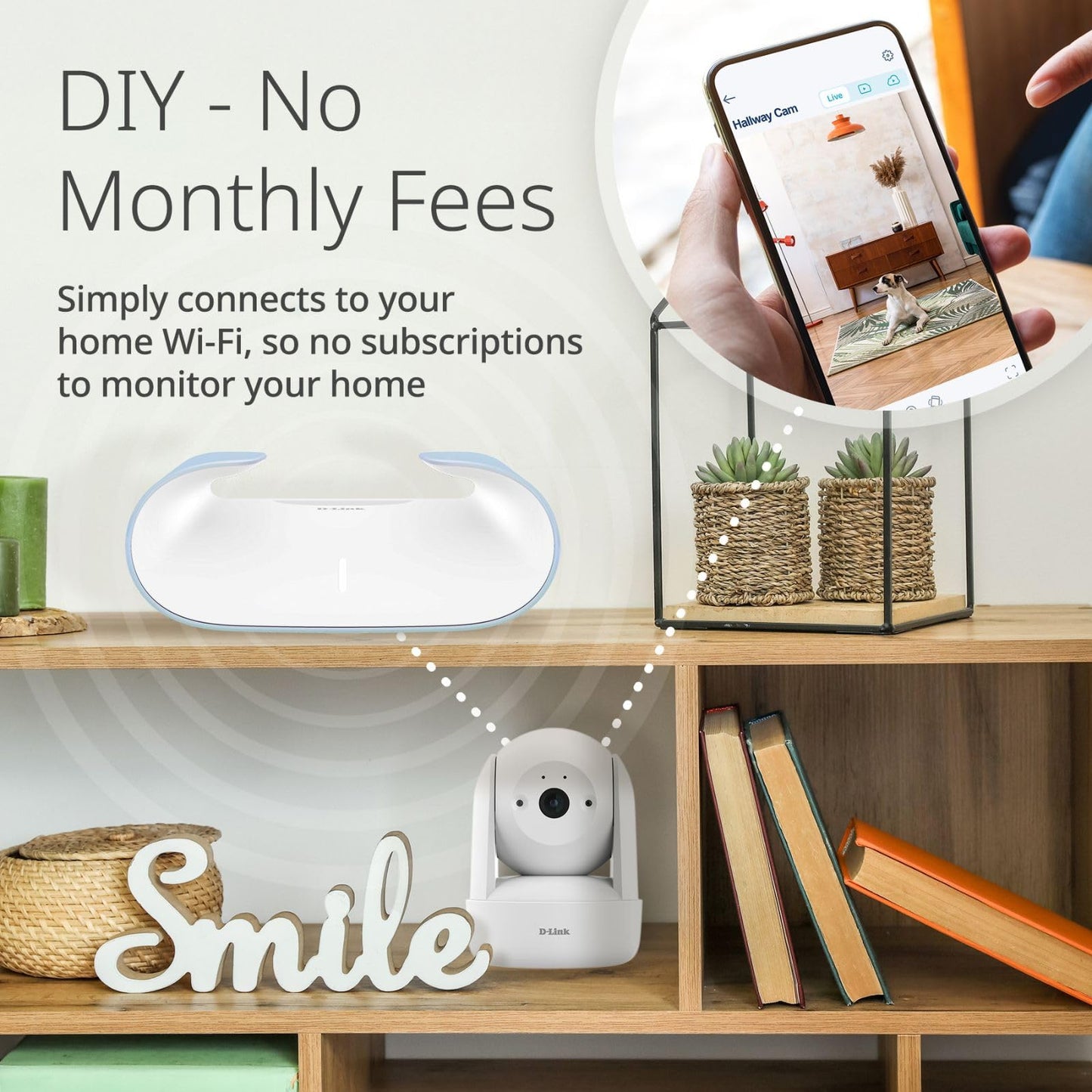 D-Link 2K Pan & Tilt Wi-Fi Camera w/ 360 Degree View, Full 2K 1296p Resolution, Sound & Motion Detection, 2-Way Audio, Cloud & Local Recording, Night