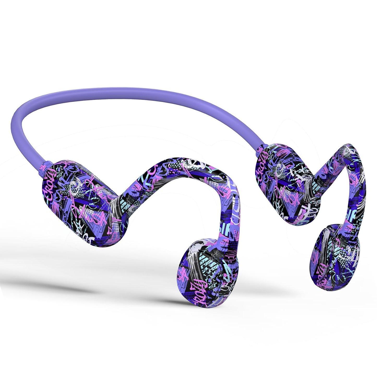Mehomeli Kids Headphones, Bluetooth 5.2 Air Conduction Open Ear Headphones, 85dB Volume Limiting, Stereo Sound with Mic, IPX5 Waterproof, 20H