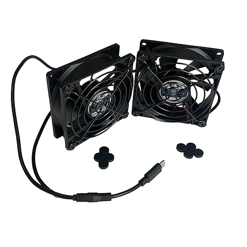 Coolerguys Dual 80x80x25mm USB-C Fans with Grills CG08025L05B2-C