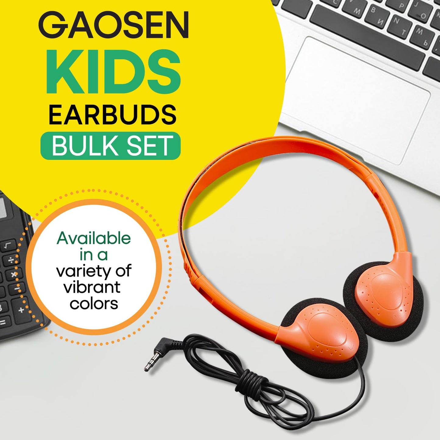 Gaosen 20 Pack Classroom Headphones Bulk for Kids School Student,Wholesale Durable Wired Class Set Headphones for Children Toddler Teens Boys Girls