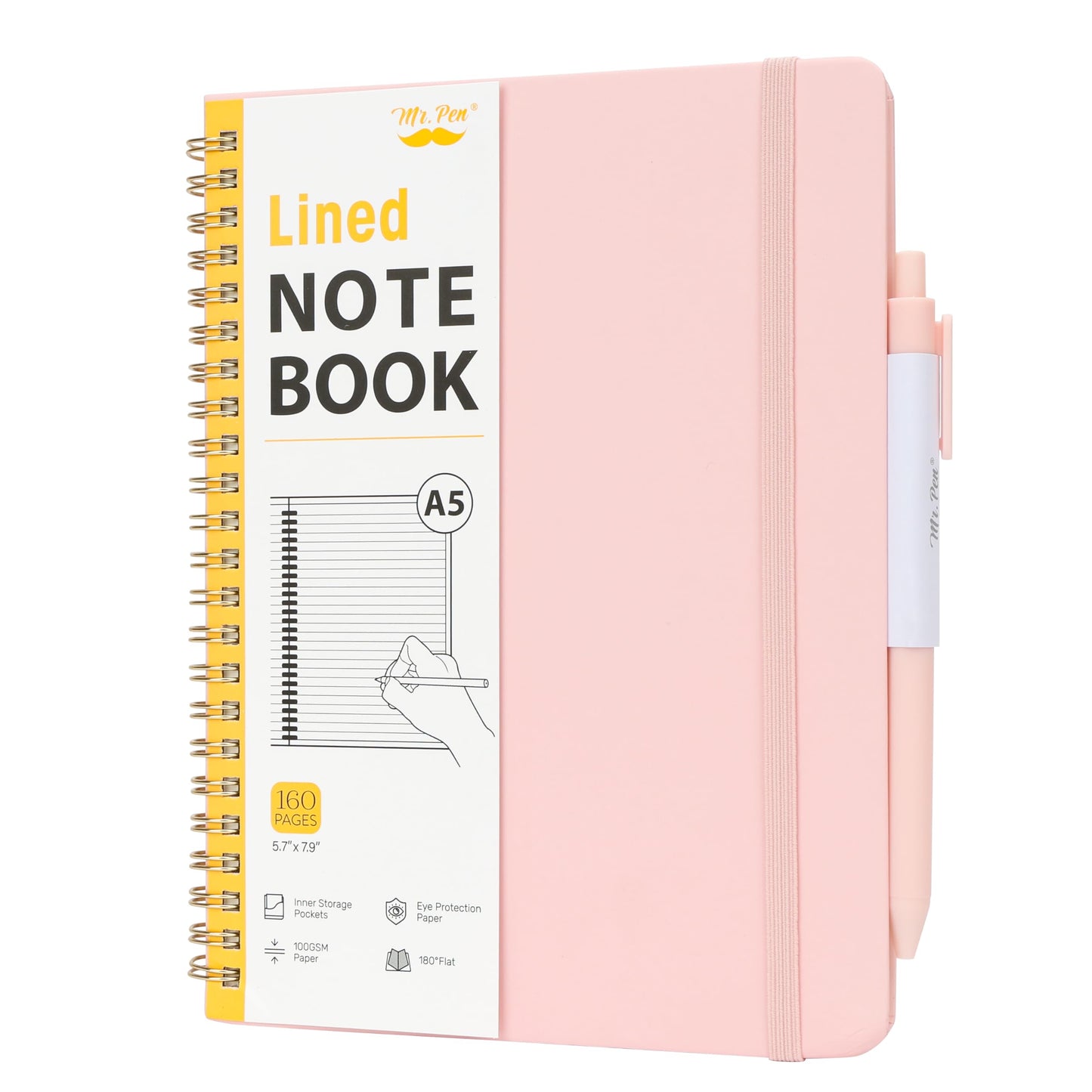 Mr. Pen- Lined Spiral Journal Notebook, A5 (5.7"x7.9"), 160 Pages