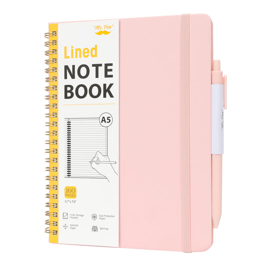 Mr. Pen- Lined Spiral Journal Notebook, A5 (5.7"x7.9"), 160 Pages