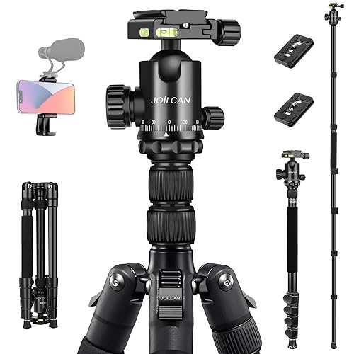 JOILCAN Tripod for Camera, 81" Camera Tripod Stand, 83 inches DSLR Tripods & Monopods, Heavy Duty Travel Tripod for Binoculars Laser Level Spotting