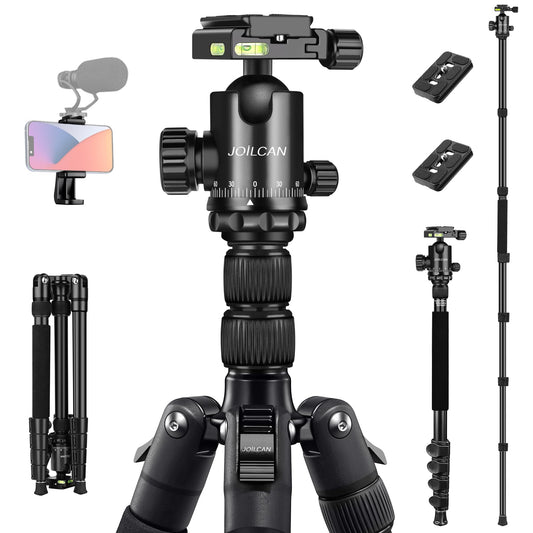 JOILCAN Tripod for Camera, 81" Camera Tripod Stand, 83 inches DSLR Tripods & Monopods, Heavy Duty Travel Tripod for Binoculars Laser Level Spotting