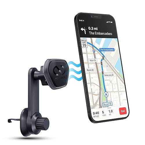 Naztech MagBuddy Elite 360 Magnetic Phone Holder for Car - Magnetic Phone Mount for Car for Dashboard & Air Vent with Universal Hook and Rotatable Arm