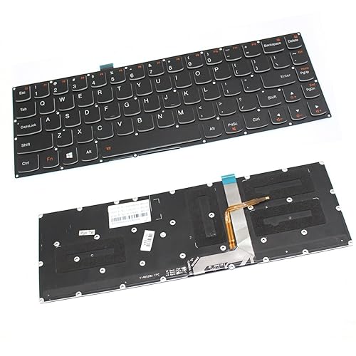New Laptop Backlit Keyboard Without Frame Replacement for Lenovo PN: PK130TA2C00 SN20G68504 SN20F66346 SN20F66305, US Layout Black Color
