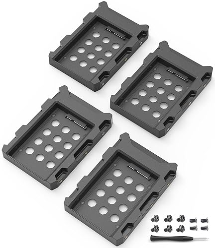 DecorStat 4 Pack SSD HDD Holder Mounting Bracket Hard Drive Adapter 2.5'' to 3.5'' SSD Bracket Converter Internal Hard Disk Drive Caddy Case Tray