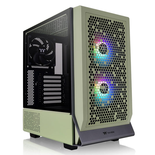 Thermaltake Ceres 300 Matcha Green Mid Tower E-ATX Computer Case with Tempered Glass Side Panel; 2xCT140 ARGB Fan Preinstalled; Rotational PCIe Slots;