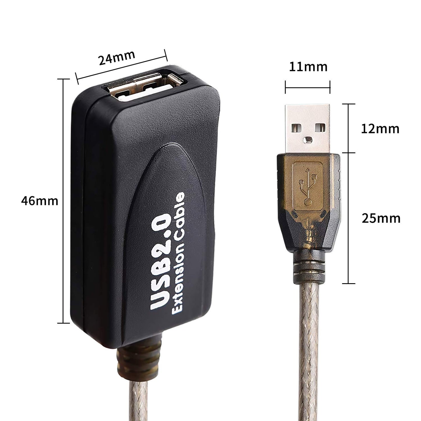 LDKCOK USB 2.0 Type A Male to A Female Active Repeater Extension Cable 30ft, High Speed 480 Mbps (30FT-10M)