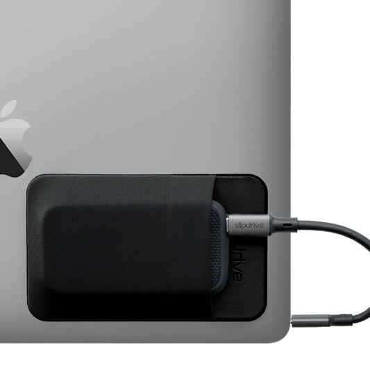 Slipdrive - Portable Hard Drive Sleeve for Laptop - SSD Solid State Drive - Reusable Adhesive - Stick on External Hard Drive Carrying Case - Pocket