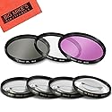 Canon 58mm 7PC Filter Set for Rebel T5, T6, T6i, T7i, T8i, EOS 80D, 90D, 77D, SL3 - UV-CPL-FLD & Close Up Filters