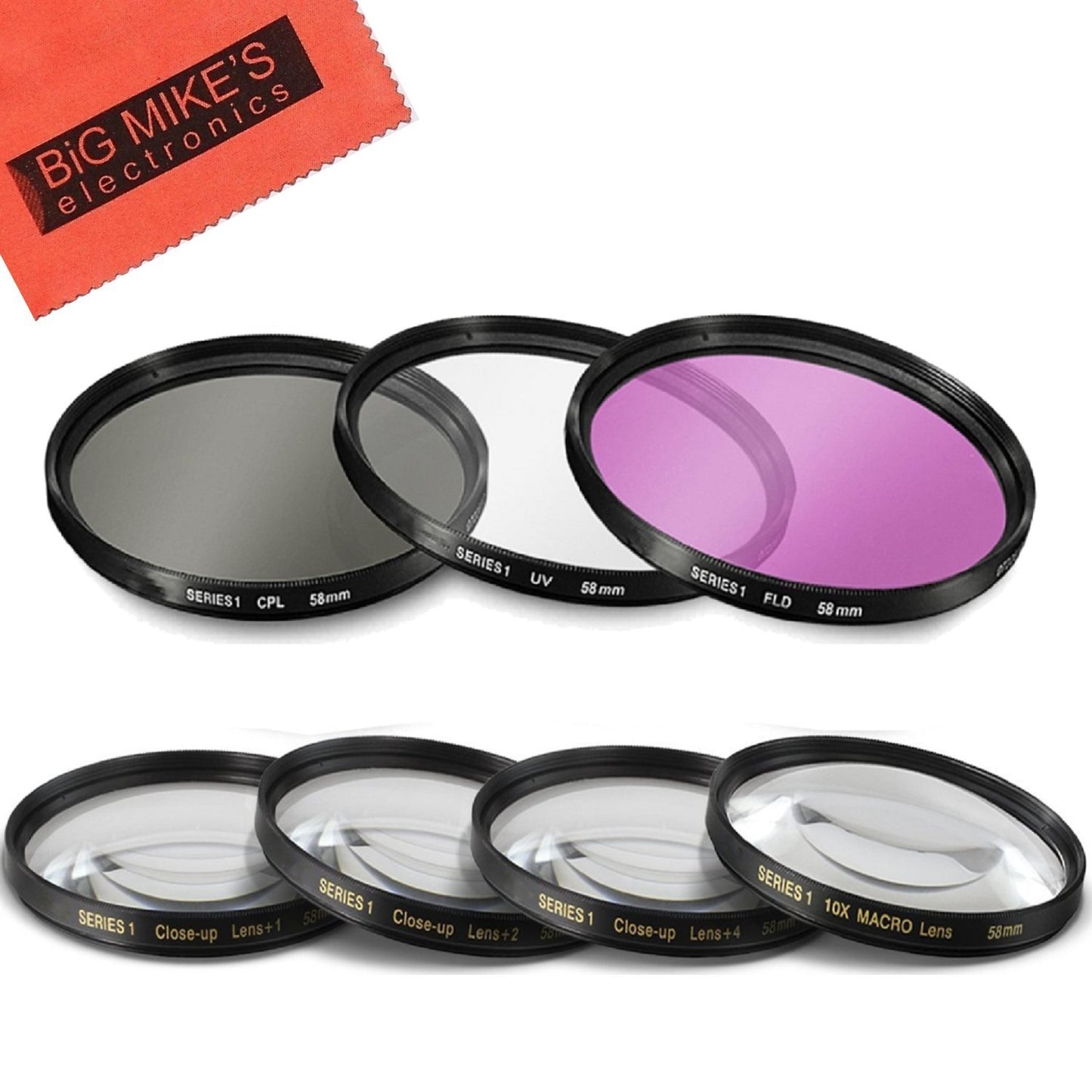 Canon 58mm 7PC Filter Set for Rebel T5, T6, T6i, T7i, T8i, EOS 80D, 90D, 77D, SL3 - UV-CPL-FLD & Close Up Filters