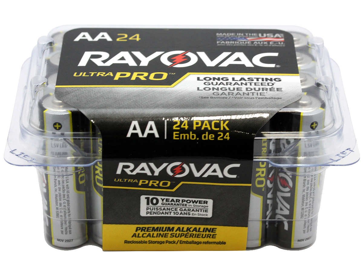 Ray-o-Vac Battery,AA,Alkaline,Package Quantity:24 per Pack