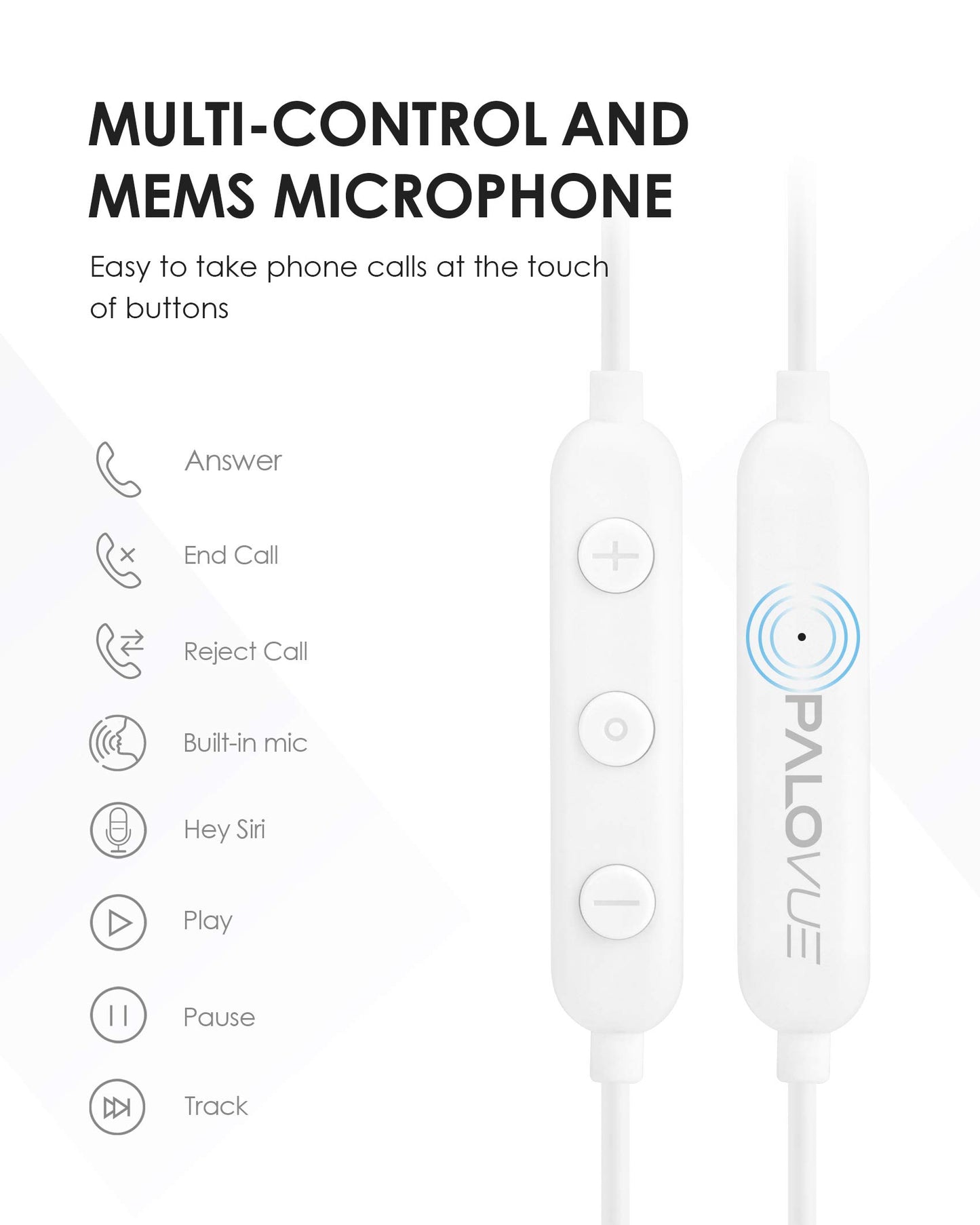 PALOVUE Lightning Headphones Earphones MFi Certified with Microphone