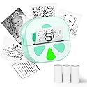 Sticker Printer, Print Pods Mini Printer, Bluetooth Thermal Sticker Maker Machine with 3 Rolls Paper, Print Pod Mini Printers for iphone, Impresora