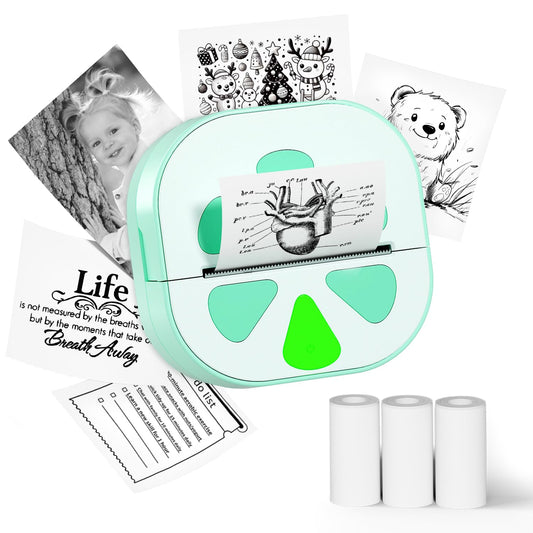 Sticker Printer, Print Pods Mini Printer, Bluetooth Thermal Sticker Maker Machine with 3 Rolls Paper, Print Pod Mini Printers for iphone, Impresora