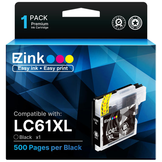 E-Z Ink Compatible Ink Cartridge Replacement for Brother LC61XL LC61 to use with MFC-490CW MFC-495CW MFC-6490CW MFC-6890CDW Printer (1 Black)