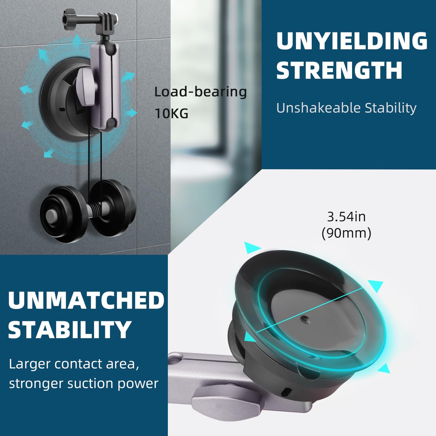 BRDRC Pocket 3 Suction Cup Mount, Car Mount Windshield and Window Camera Holder for DJI Osmo Pocket 3 2, Action 5 Pro 4, Insta360 X4 X3 Go 3S, GoPro
