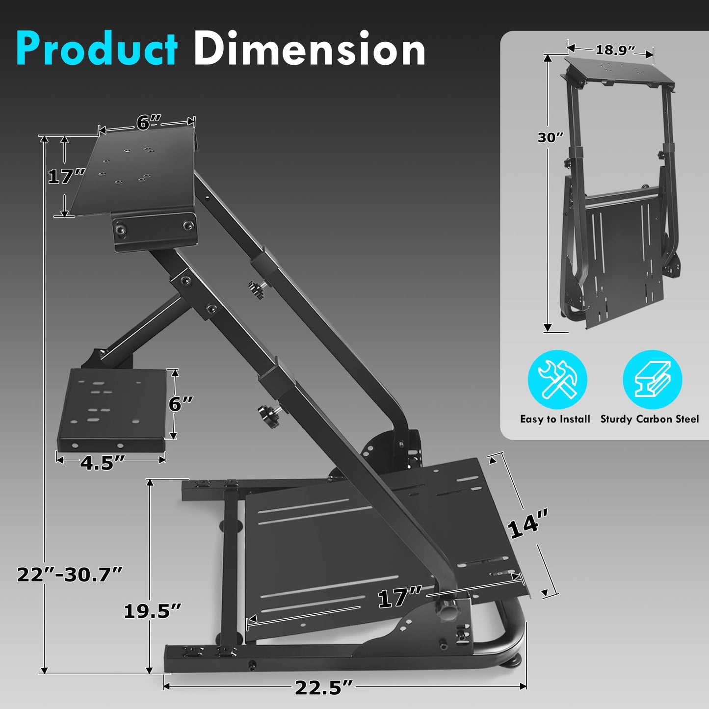 Slendor Racing Steering Wheel Stand for Logitech G920, G25, G27, G29 Wheel, Sim Racing Stand Driving Simulator Cockpit Pedal and Shifters Not