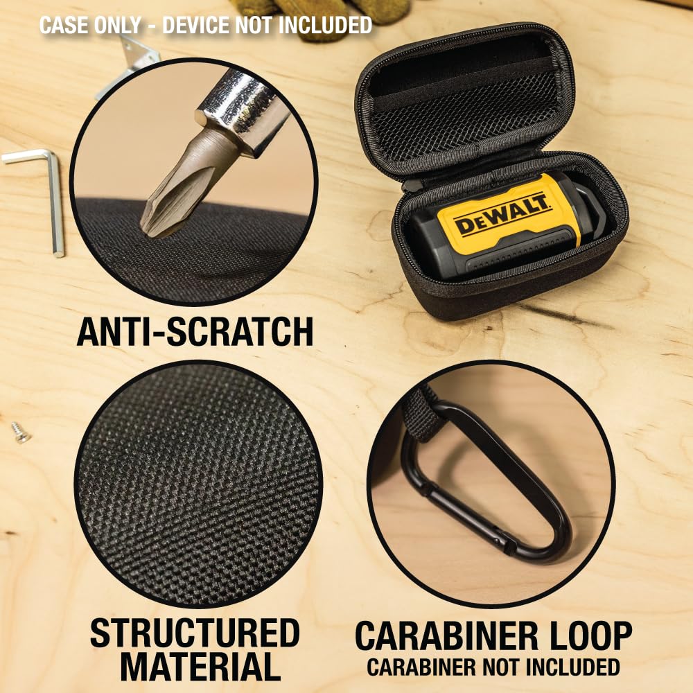 DEWALT Heavy Duty Protective Headphone Case for TWS ProX2 ANC Earbuds, Compact Lightweight w/EVA Earphone Hard Shell Case, Headset Travel Carry
