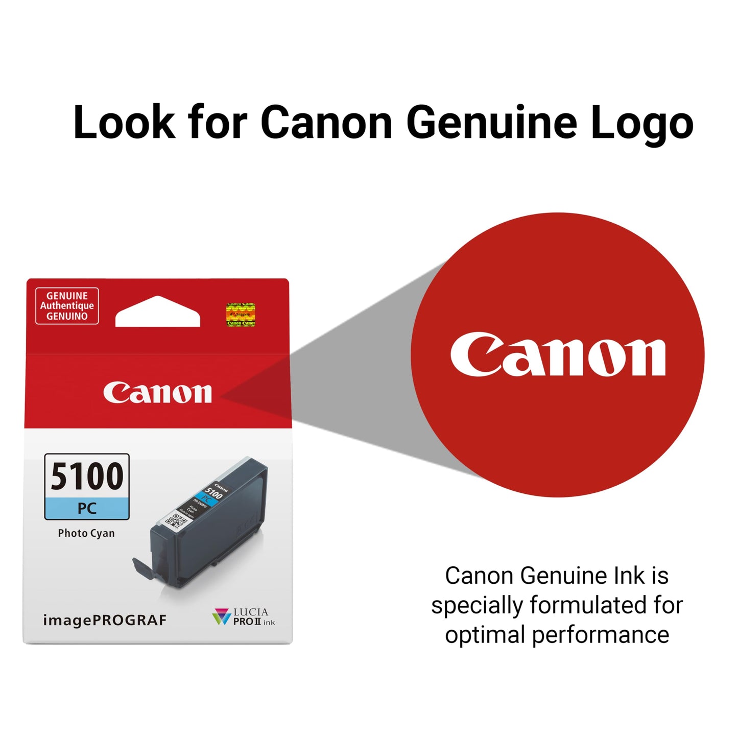 Canon PFI-5100 Genuine Photo Cyan Ink Tank, Compatible with ImagePROGRAF PRO-310 Printers