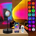 QUIGO Sunset Lamp Projector Led Lights for Bedroom Night Light RGB Lights Sun Sunlight Sunrise Lamp 10w 360 Rotation Rainbow Projection Room Decor