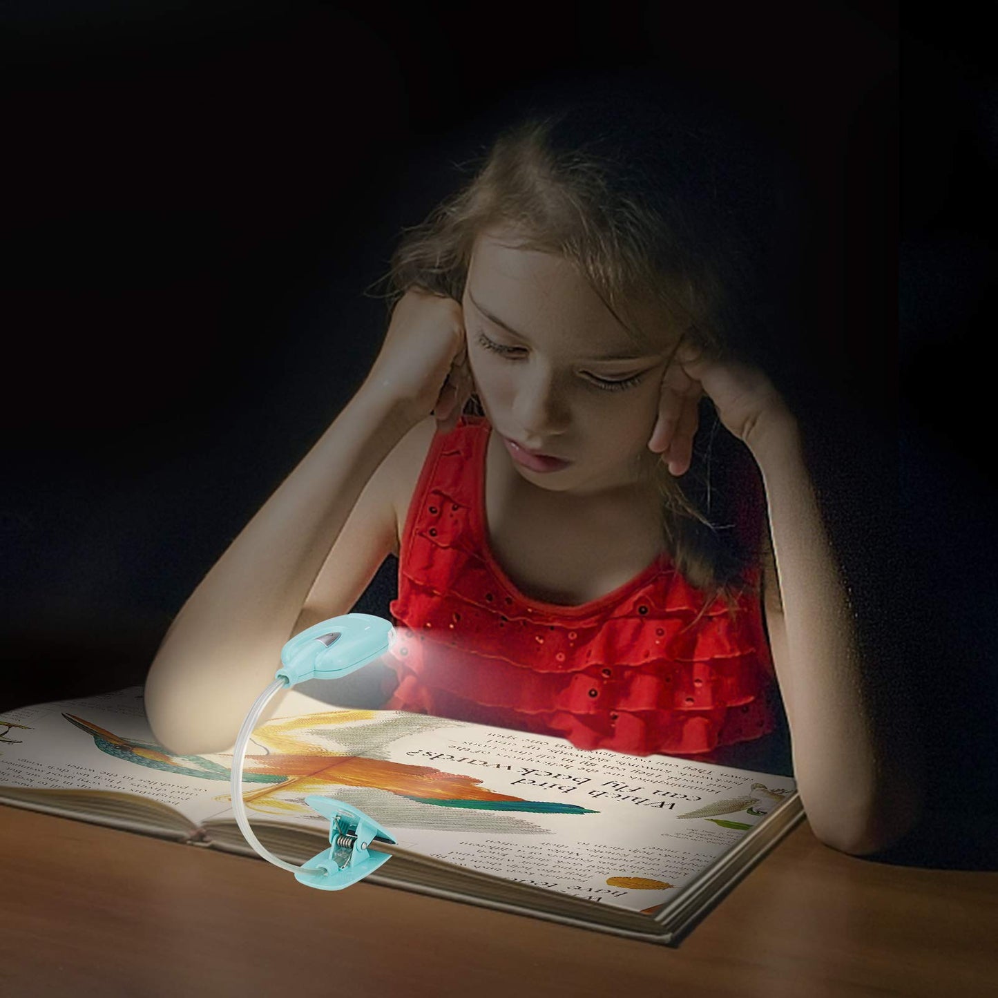 LUXSWAY Book Light for Reading at Night in Bed Kids Bookmark Bed Clip Book Lights for Kids Lamp Portable LED Reading Light with Flexible Cordless