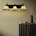 WUPYI Tiffany Style Wall Sconces 3 Lights,Vintage Stained Glass Wall Lamp for Bedroom Living Room Bathroom Hallway,Wall Mounted Vanity Light Indoor