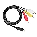POWE-Tech AV A/V Audio Video RCA TV Cable Cord Lead for Sony Handycam Model: HDR-CX240, HDR-CX240/B Camcorder Camera