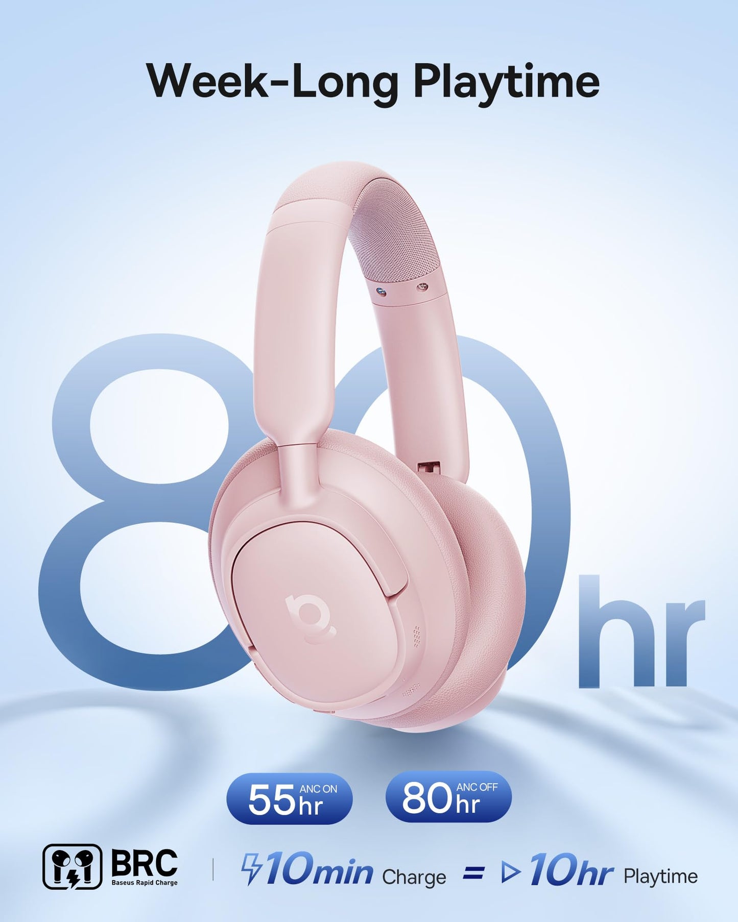 Baseus Bass BH1 NC Adaptive Active Noise Cancelling Headphones, Real-Time Adaptive Hybrid ANC, SuperBass 2.0, LDAC Hi-Res Sound, 80H Playtime, 5-Mic…