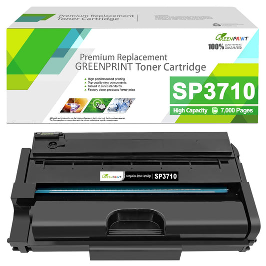 GREENPRINT Compaitble Toner Cartridge 408284 SP3710 SP3710X SP 3710X Black High Capacity 7000 Pages for Ricoh Aficio SP 3710 SP3710 SP 3710DN SP3710DN