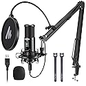 MAONO USB Recording Microphone Kit, Professional Condenser Microphone for PC with One-Touch Mute and Mic Gain Knob for Singing, Podcast, Studio