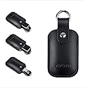 TWOPAN Genuine Leather SSD/USB Flash Drive Case, Portable Hand-Stitched Protective Pouch for 512GB/1TB/2TB SSD, Lightweight Travel Organizer
