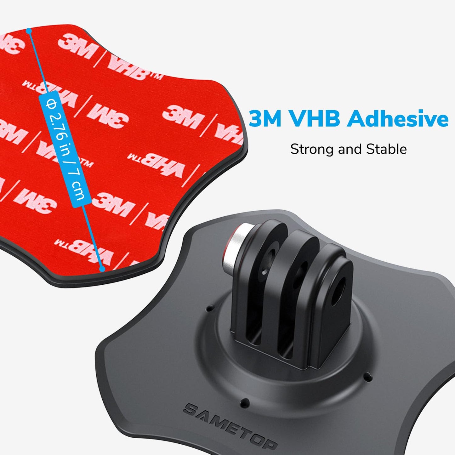 Sametop Flexible Adhesive Mount 3M Sticky Helmet Attachment Compatible with GoPro Hero 13 12 11 10 Max 9 8 7 6 Session Insta360 X5 X4 X3 X2 ONE DJI
