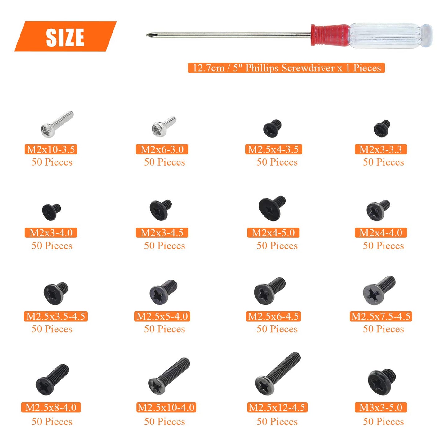 HELIFOUNER 800 Pieces Laptop Notebook Computer Screw Replacement Repair Kit, Electronic Repair Screws for SSD, Laptop Notebook Computer
