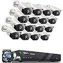 ONWOTE Face Recognition & AcuSearch, 16 Channel 6K 12MP NVR PoE Security Camera System, 16x 6MP 122° Outdoor Audio IP Cameras, AI Detect, 16CH