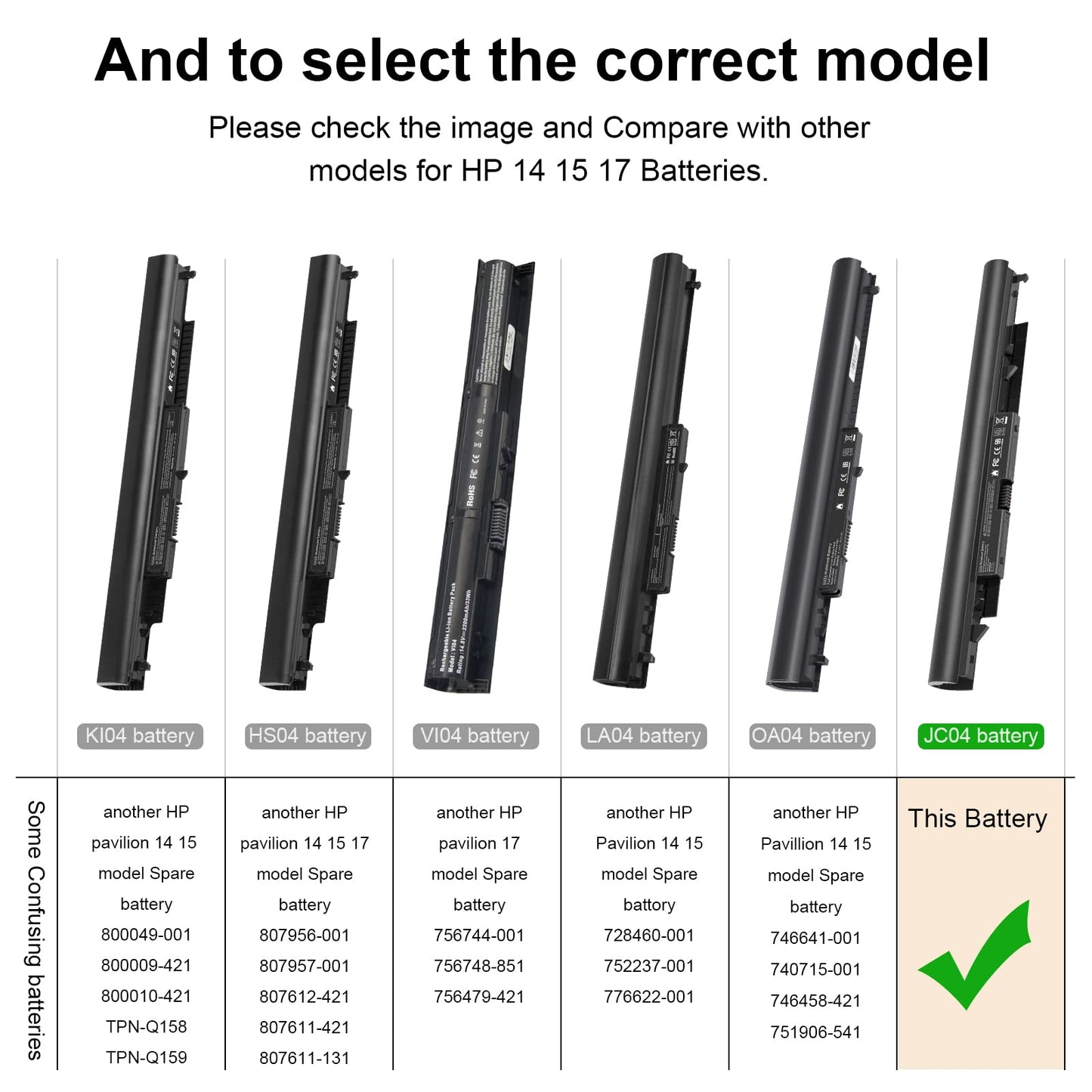 919700-850 Laptop Battery for HP Spare 919681-221 919682-121 919682-421 919682-831 919701-850 JC03 JC04 15-BS000 15-BW000 15-bs0xx 15-BS113DX