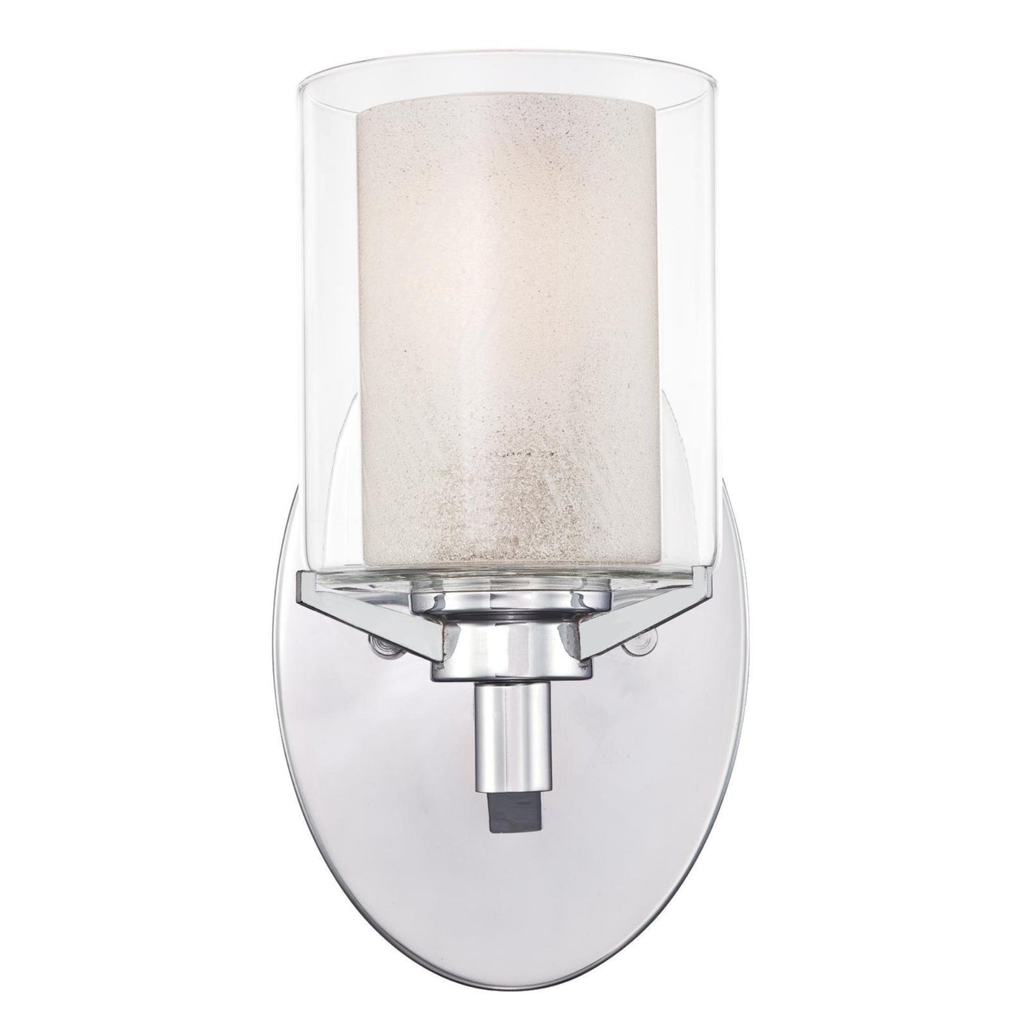 Westinghouse 6331500 Glenford One-Light Indoor Wall Fixture, Chrome Finish with Ice Inner and Clear Glass Outer Shade