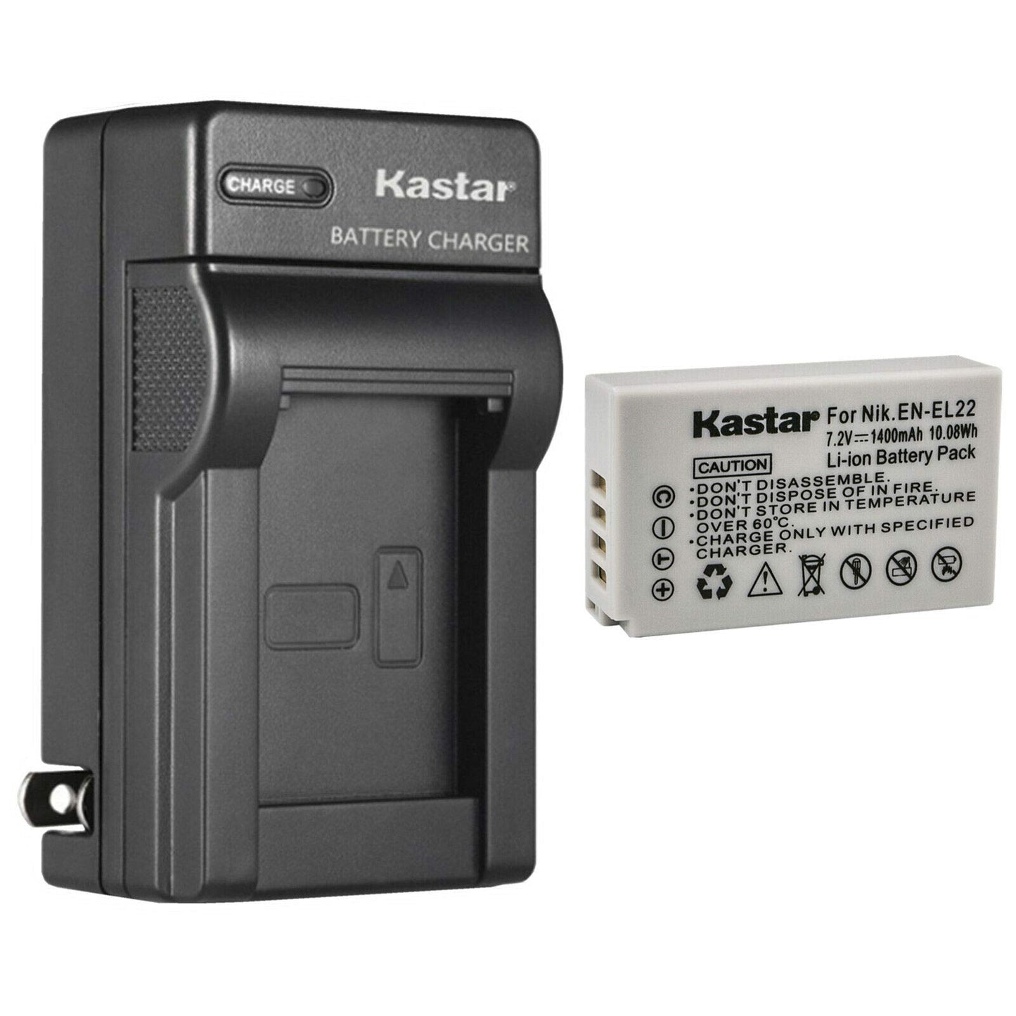 Kastar 1-Pack Battery and AC Wall Charger Replacement for Nikon EN-EL22 Battery MH-29 Charger, Nikon 1 J4 Digital Camera, Nikon 1J4 Digital Camera