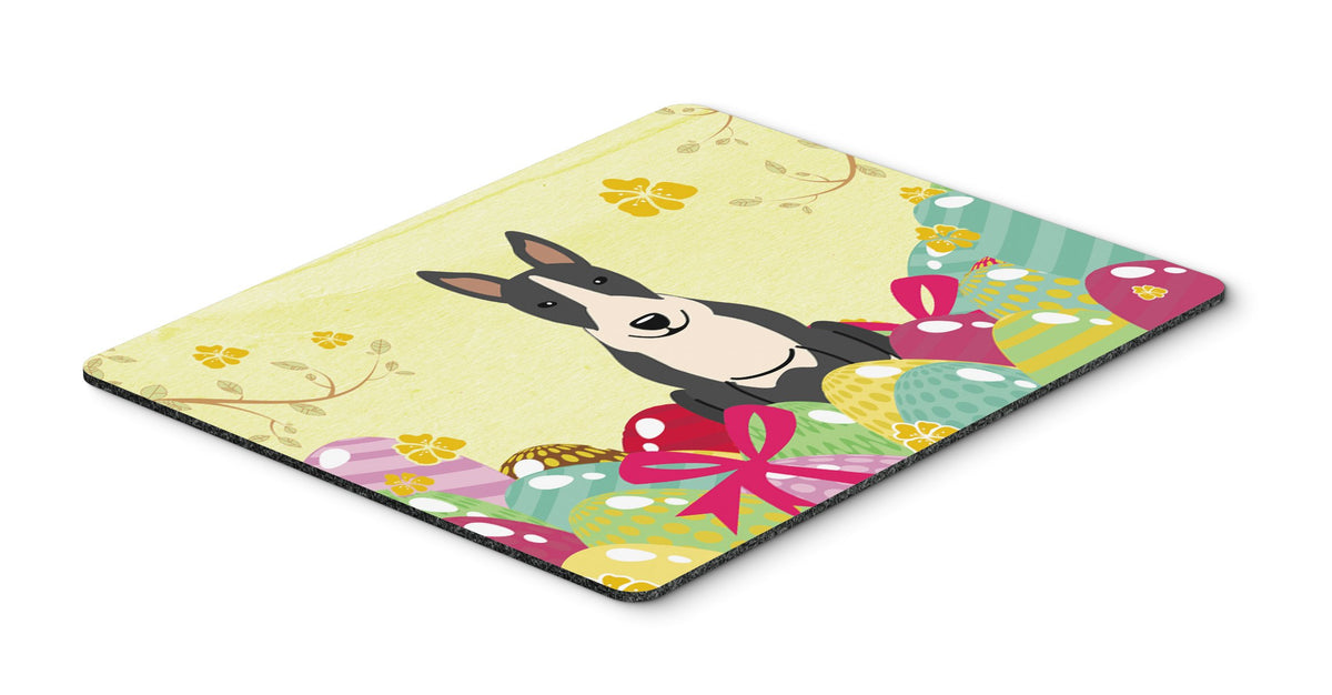 Caroline's Treasures BB6133MP Easter Eggs Bull Terrier Black White Mouse Pad, Hot Pad or Trivet for Home Office Gaming Working Computers Laptop Mouse